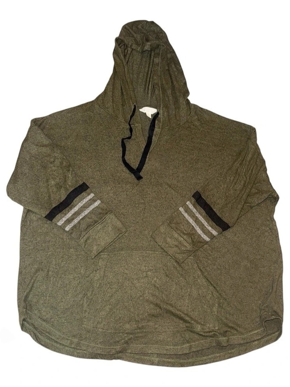 Market & Spruce Hooded Short Sleeve Pullover Green Size 3X